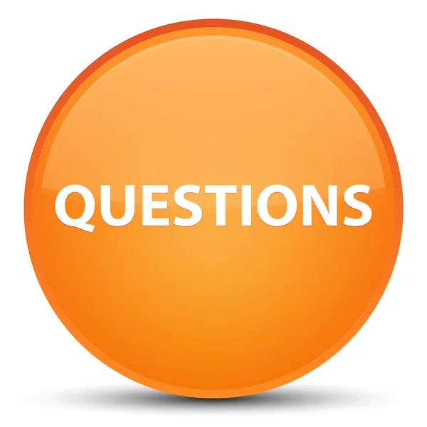 Kérdések narancs különleges kerek gomb — Stock Fotó