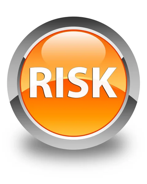 リスク光沢のあるオレンジ色の丸いボタン — ストック写真