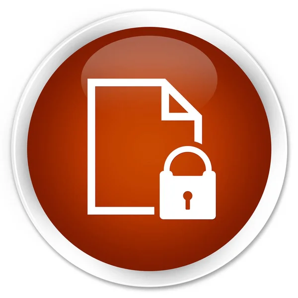 安全文档图标高级棕色圆形按钮 — 图库照片