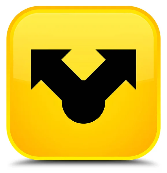 Podíl na ikonu speciální žluté čtvercové tlačítko — Stock fotografie