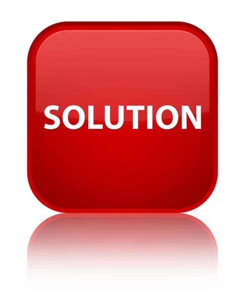 Solution special red square button — Stock Photo, Image