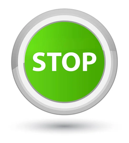Stop prime soft green round button — Stock Photo, Image