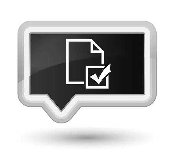 Survey icon prime black banner button — Stock Photo, Image