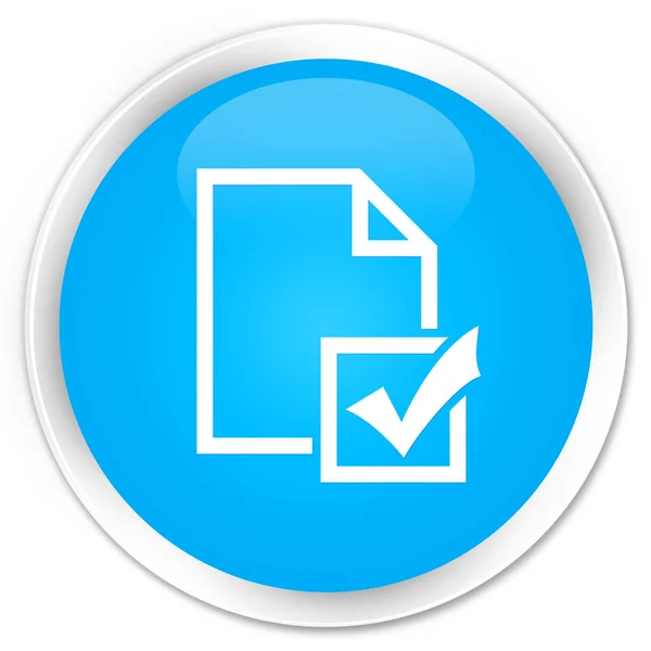 Survey icon premium cyan blue round button — Stock Photo, Image