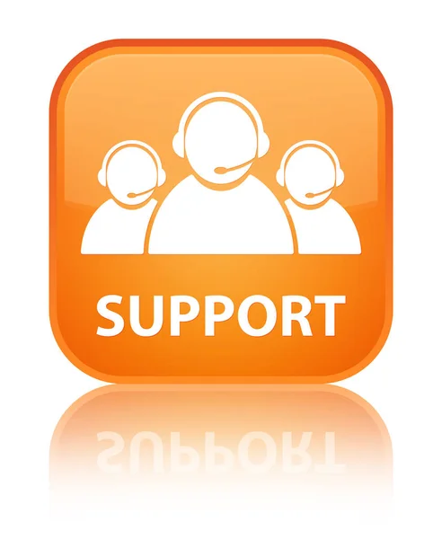 Support (customer care team icon) special orange square button — Stock Photo, Image