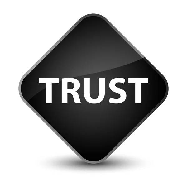 Trust elegant black diamond button — Stock Photo, Image