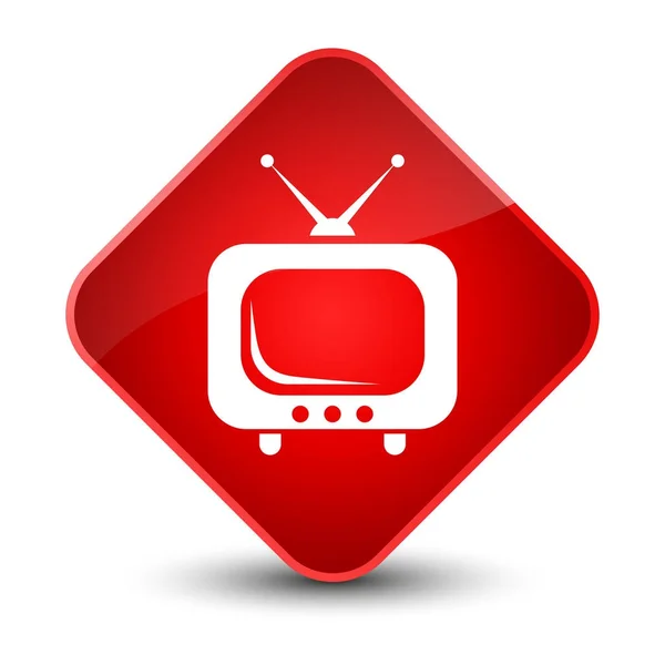 Иконка телевизора с красным бриллиантом — стоковое фото