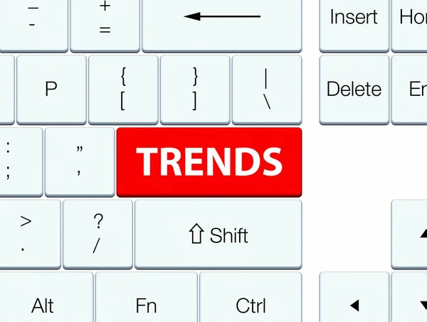 トレンド赤いキーボード ボタン — ストック写真