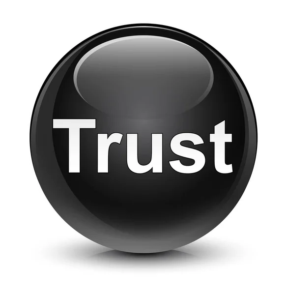Доверие черная круглая кнопка — стоковое фото