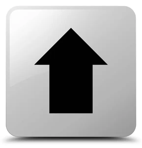 Upload arrow icon white square button — Stock Photo, Image