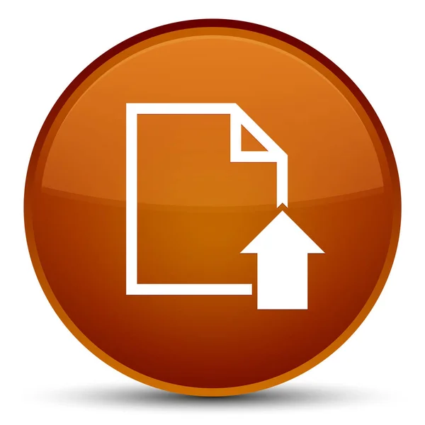 Upload document icon special brown round button — Stock Photo, Image