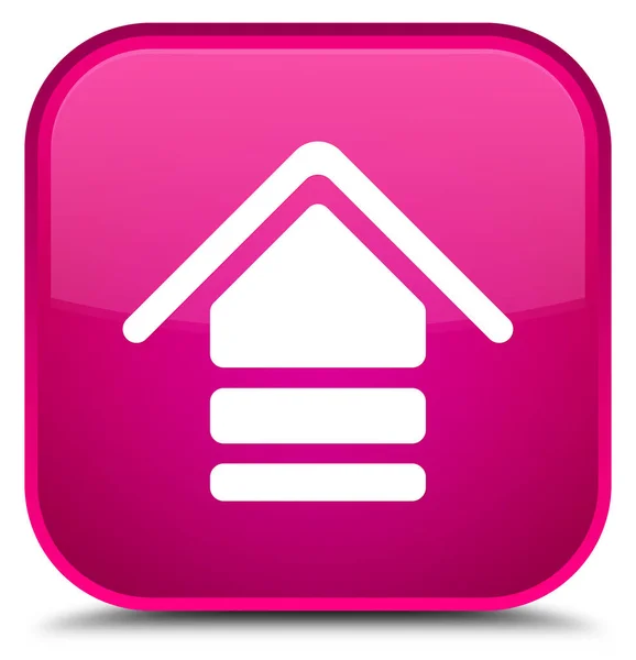 Upload icon special pink square button — Stock Photo, Image