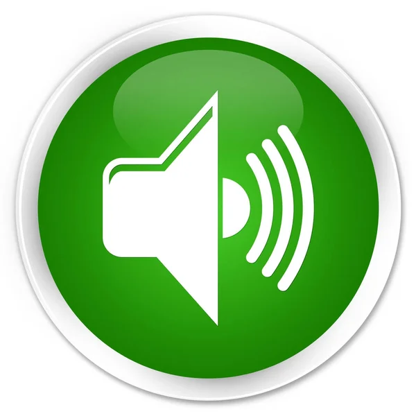 音量图标高级绿色圆形按钮 — 图库照片