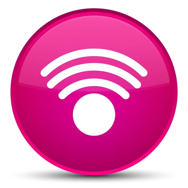 Wifi 아이콘 특별 한 핑크 라운드 버튼 — 스톡 사진