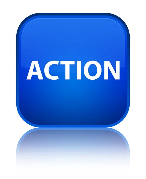Action special blue square button — Stock Photo, Image