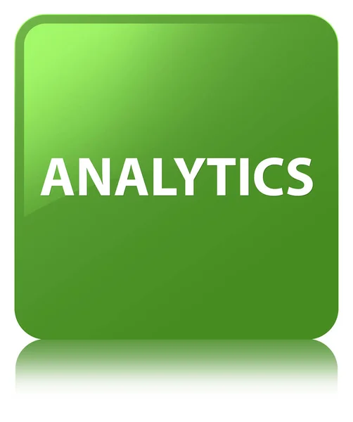 Analytics yumuşak yeşil kare düğme — Stok fotoğraf
