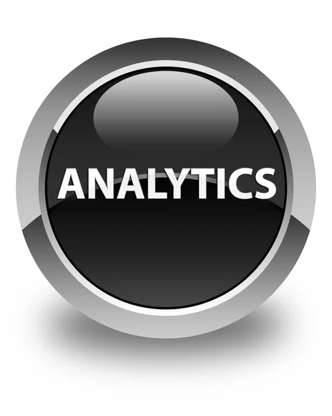 Analytics brilhante botão redondo preto — Fotografia de Stock
