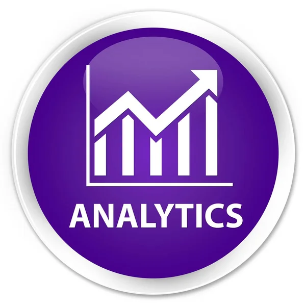 Analytics premium (statystyki ikona) fioletowy okrągły przycisk — Zdjęcie stockowe