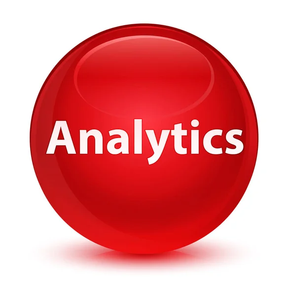 Analytics szklisty czerwony okrągły przycisk — Zdjęcie stockowe