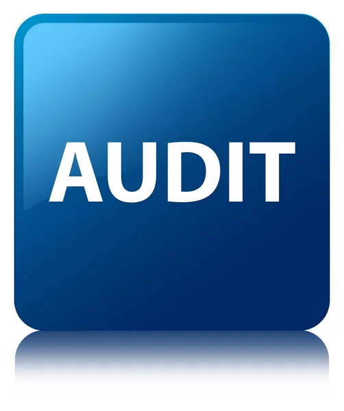 Audit blue square button — Stock Photo, Image
