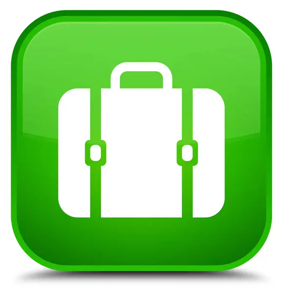 가방 아이콘 특별 한 녹색 사각형 버튼 — 스톡 사진
