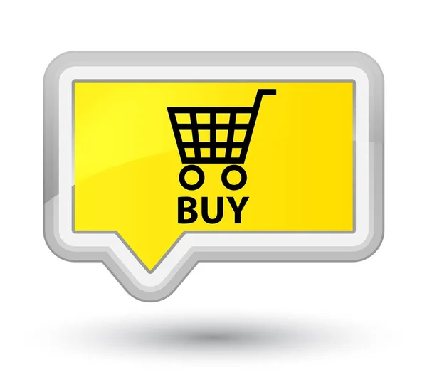 Comprar botão de banner amarelo primo — Fotografia de Stock