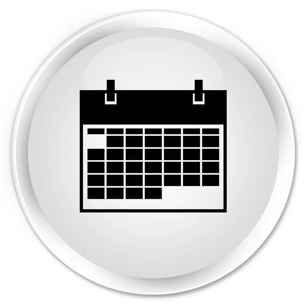 Ícone de calendário botão redondo branco premium — Fotografia de Stock