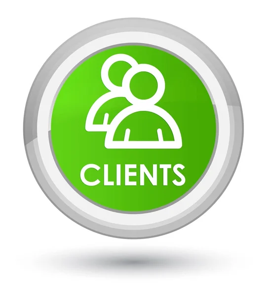 Clients (Gruppensymbol) prime soft green round button — Stockfoto