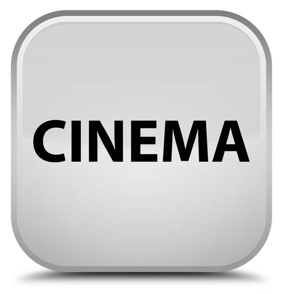 Cinema isolated on special white square button abstract illustration