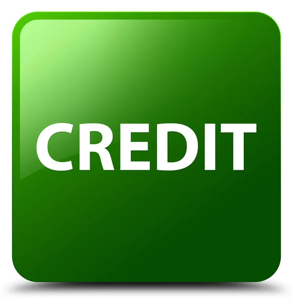Kredytowej zielony przycisk kwadratowy — Zdjęcie stockowe