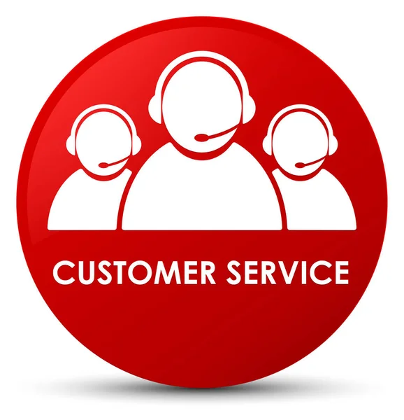 Servicio al cliente (icono del equipo) botón redondo rojo —  Fotos de Stock