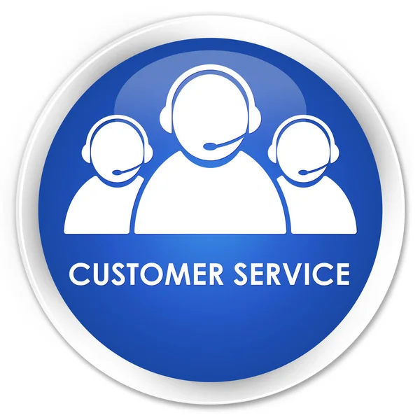 Servicio al cliente (icono del equipo) botón redondo azul premium — Foto de Stock