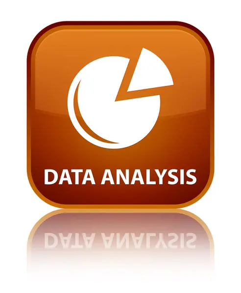 データ分析 (グラフ アイコン) 特別な茶色の正方形ボタン — ストック写真