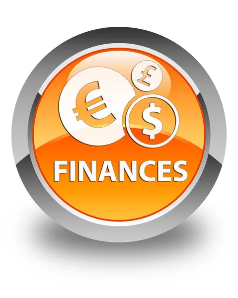 Finanze (segno euro) pulsante rotondo arancione lucido — Foto Stock