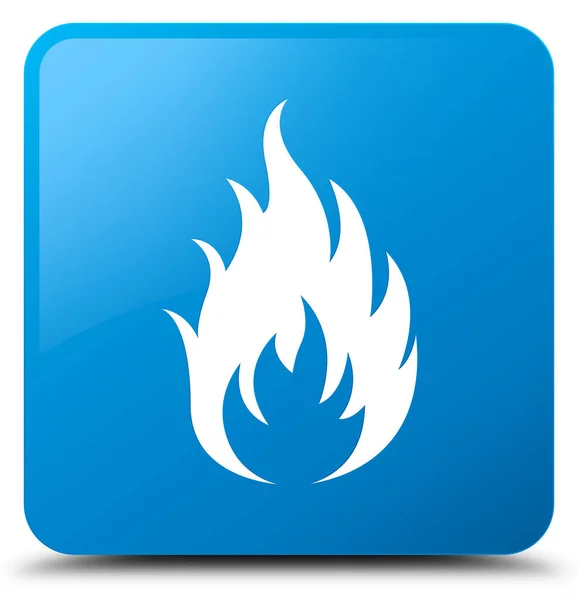 Požární azurová modrá čtvercové tlačítko — Stock fotografie
