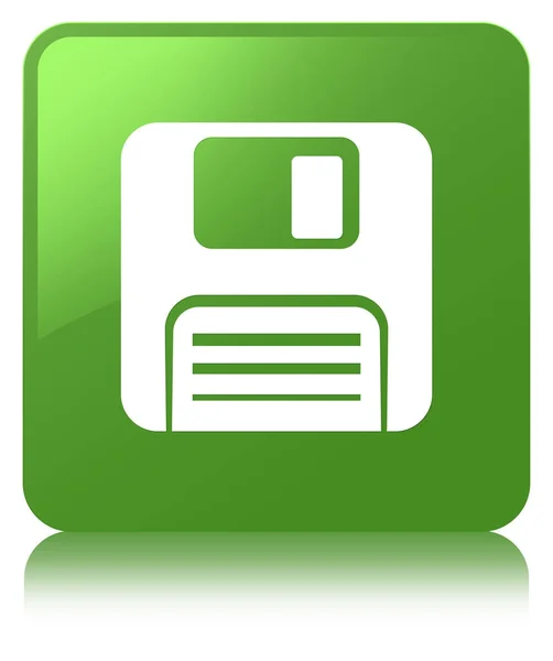 Floppy disk icon soft green square button — Stock Photo, Image