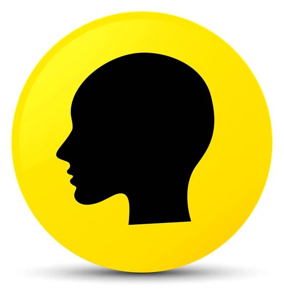 노란 머리 여자 얼굴 아이콘 버튼 라운드 — 스톡 사진