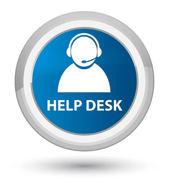 Escritorio de ayuda (icono de atención al cliente) botón redondo azul primo —  Fotos de Stock