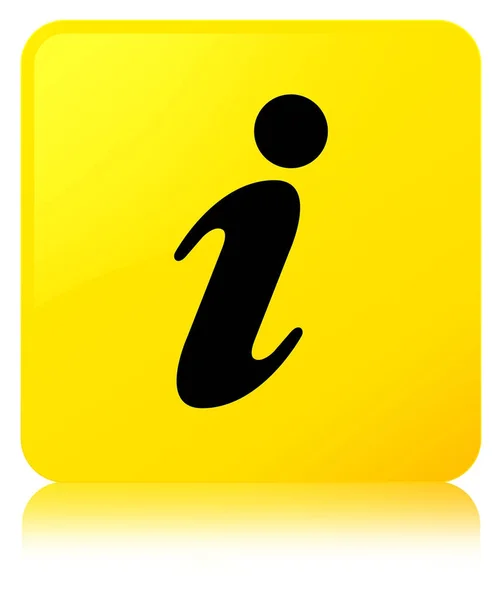 信息图标黄色方形按钮 — 图库照片