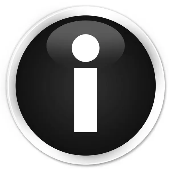 Icono de información premium botón redondo negro — Foto de Stock