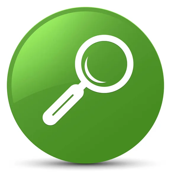 Vergrootglas pictogram zachte groene, ronde knop — Stockfoto
