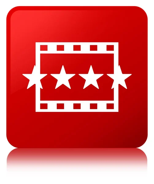 Critiques du film icône rouge bouton carré — Photo