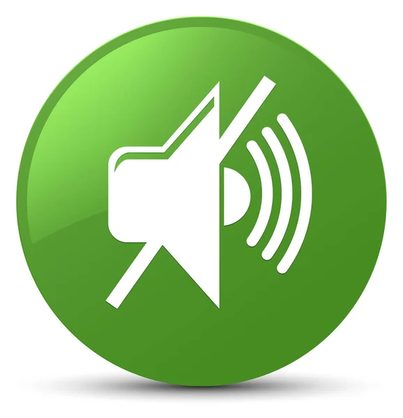 Mute volume icon soft green round button — Stock Photo, Image