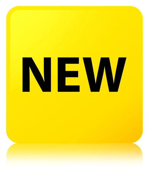 Новая желтая квадратная кнопка — стоковое фото
