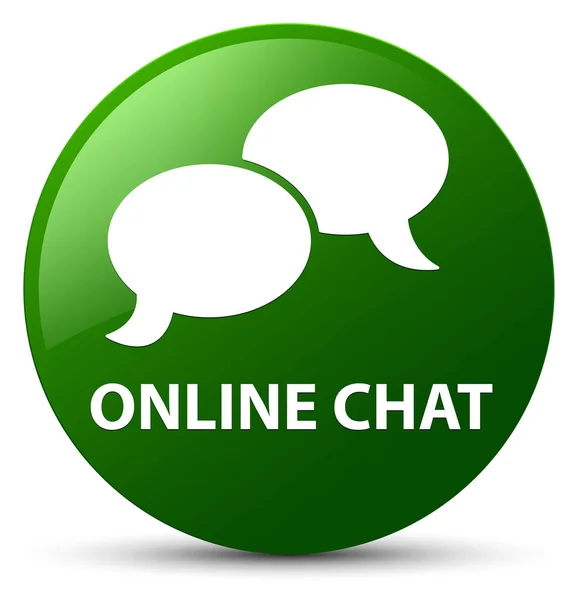 Online chatt gröna runda knappen — Stockfoto