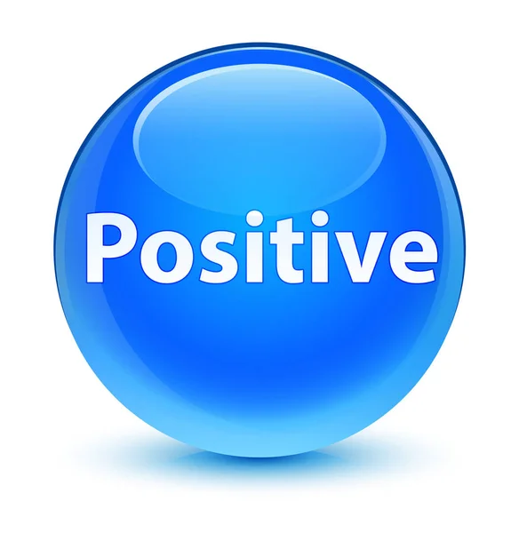 Positive glassy cyan blue round button — Stock Photo, Image