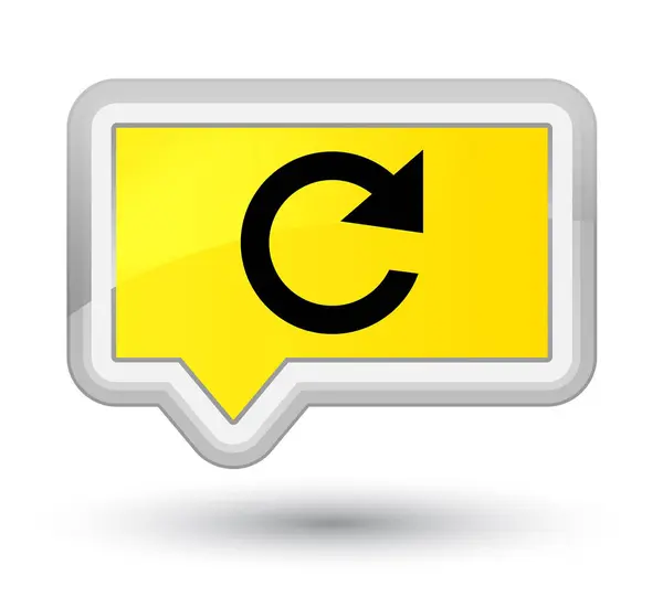 Knappen svara rotera ikonen prime gul banderoll — Stockfoto