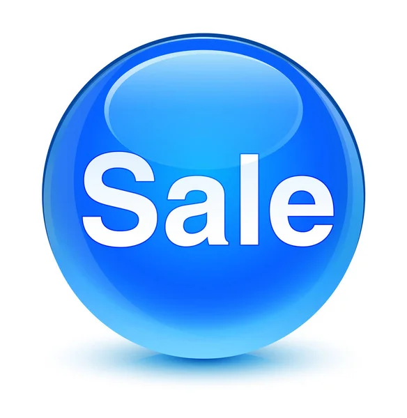 Sale glassy cyan blue round button — Stock Photo, Image