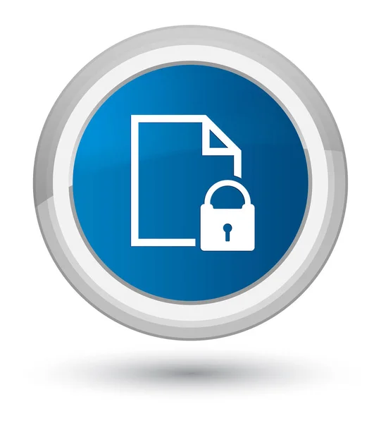 Beveiligd document prime blauwe ronde knoop van het pictogram — Stockfoto