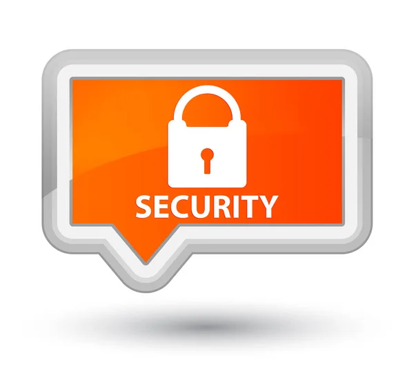 Security (padlock icon) prime orange banner button — Stock Photo, Image